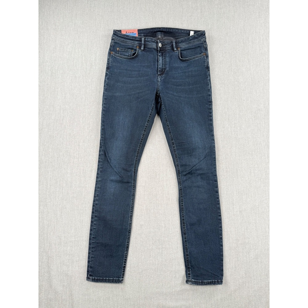 Acne Studios Bla Konst Climb Blue Black Skinny Jeans 30/32 Dark Wash Made Italy
